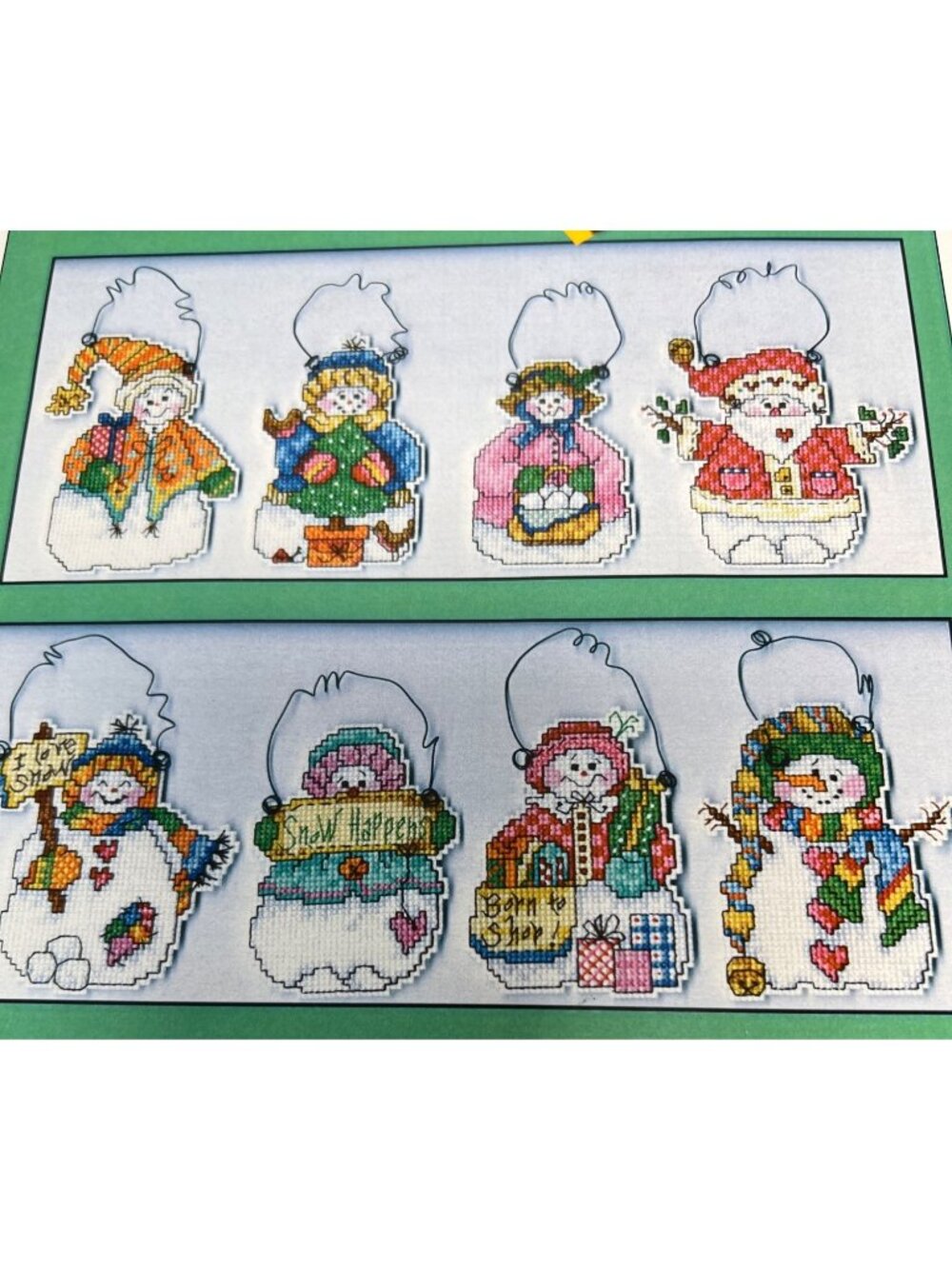 Snowy Day Snowmen Cross Stitch Ornament Pattern By Imaginating